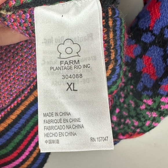 NWT Farm Rio Belted Jacquard-knit Cardigan/Coat In Rainbow Hearts sz XL - Picture 8 of 9